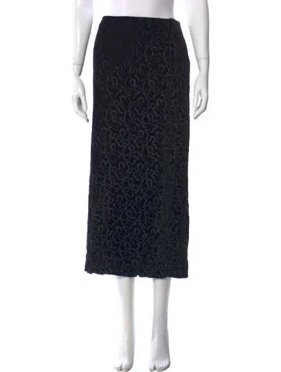 Pre-owned Norma Kamali Patterned Long Skirt In Black