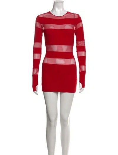 Pre-owned Norma Kamali Patterned Mini Dress W/ Tags In Red