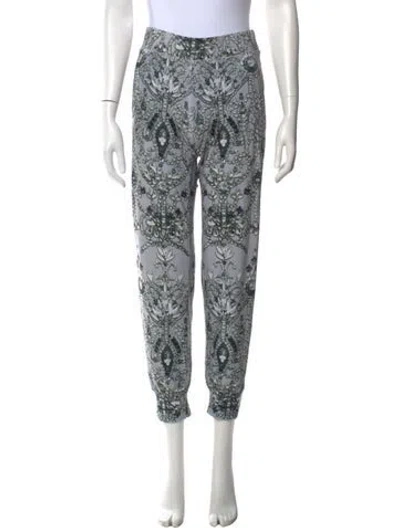 Pre-owned Norma Kamali Patterned Straight Leg Pants In Gray