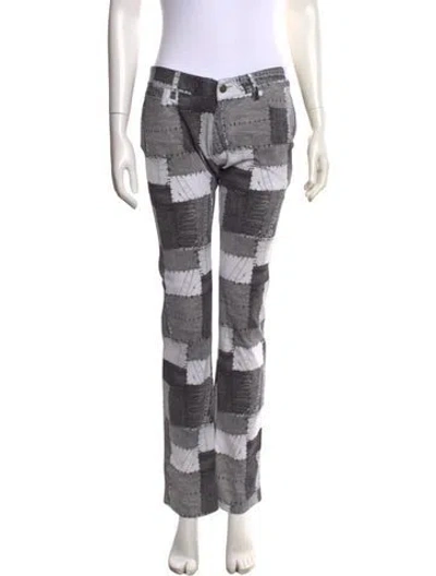 Pre-owned Norma Kamali Patterned Straight Leg Pants W/ Tags In Gray