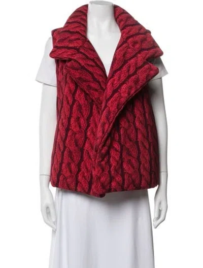 Pre-owned Norma Kamali Patterned Vest W/ Tags In Red