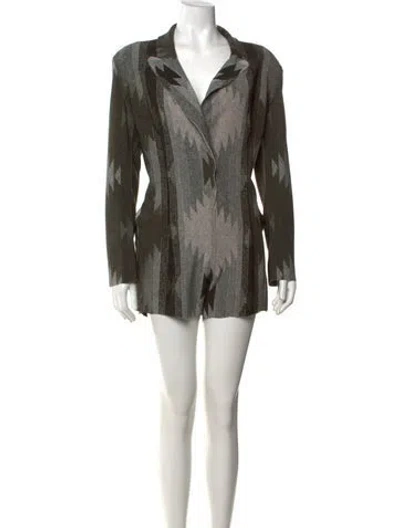 Pre-owned Norma Kamali Patterned V-neck Jumpsuit In Multi