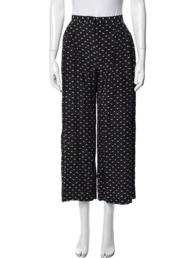 Pre-owned Norma Kamali Patterned Wide Leg Pants In Black/neutrals