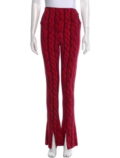 Pre-owned Norma Kamali Patterned Wide Leg Pants W/ Tags In Red