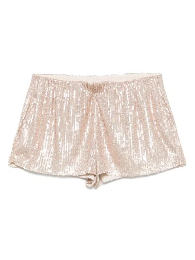 Norma Kamali Peach Boyfriend Sequin Shorts