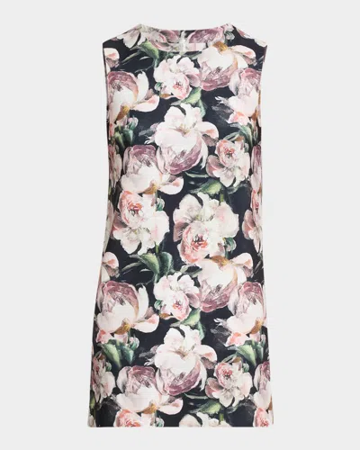 Norma Kamali Peony Sleeveless Mini Dress In Multi