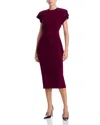 Norma Kamali Peplum Cap Sleeve Dress In Purple