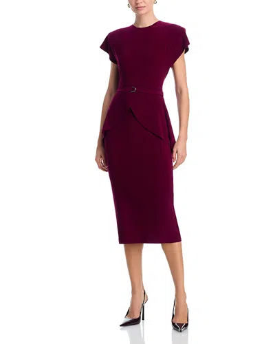 Norma Kamali Peplum Cap Sleeve Dress In Purple