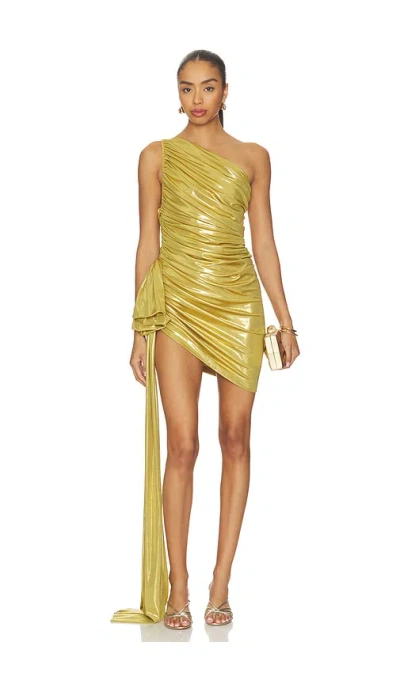 Norma Kamali Pickleball Diana Dress W/ Bow In Gold