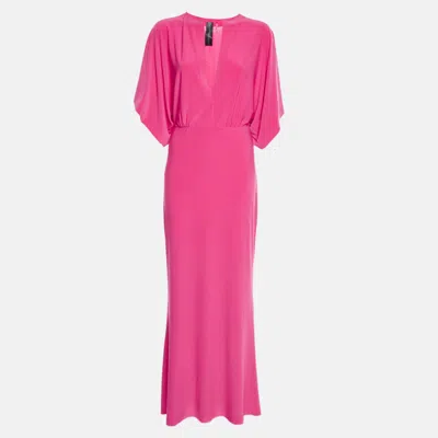 Norma Kamali Pink Stretch Jersey Obie Maxi Dress