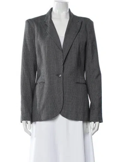 Pre-owned Norma Kamali Plaid Print Blazer In Black
