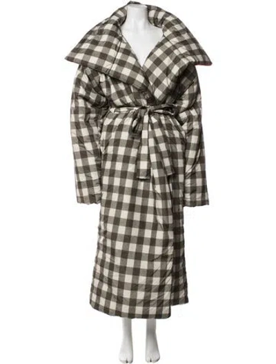Pre-owned Norma Kamali Plaid Print Coat In Multicolor