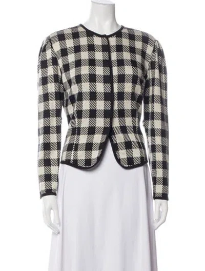 Pre-owned Norma Kamali Plaid Print Jacket In Neutrals