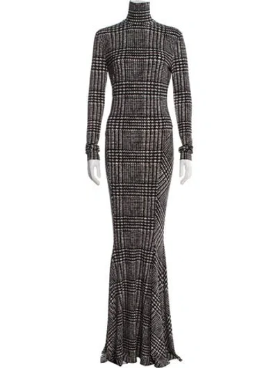 Pre-owned Norma Kamali Plaid Print Long Dress In Multi