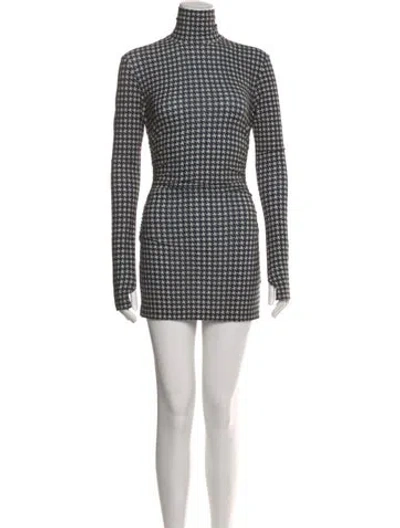 Pre-owned Norma Kamali Plaid Print Mini Dress In Multi