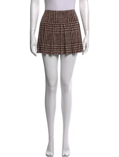 Pre-owned Norma Kamali Plaid Print Mini Skirt In Black