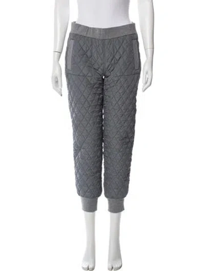 Pre-owned Norma Kamali Plaid Print Skinny Leg Pants In Gray