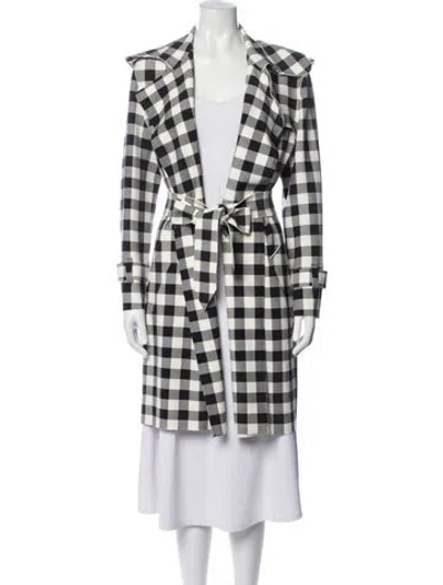 Pre-owned Norma Kamali Plaid Print Trench Coat In Multicolor