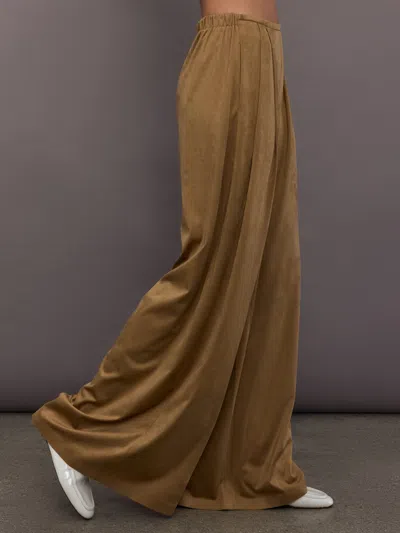 Norma Kamali Pleat Pant In Brown