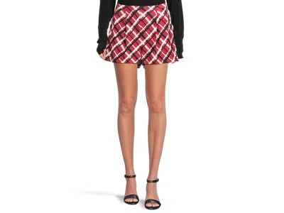 Norma Kamali Pleat Shorts In Red