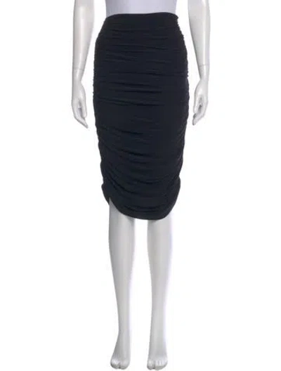 Pre-owned Norma Kamali Pleated Accents Knee-length Skirt In Black