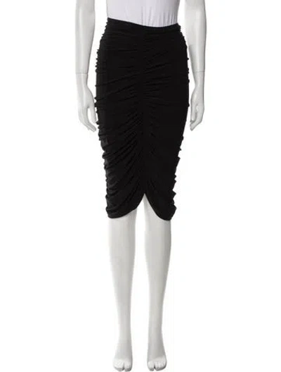 Pre-owned Norma Kamali Pleated Accents Knee-length Skirt In Black