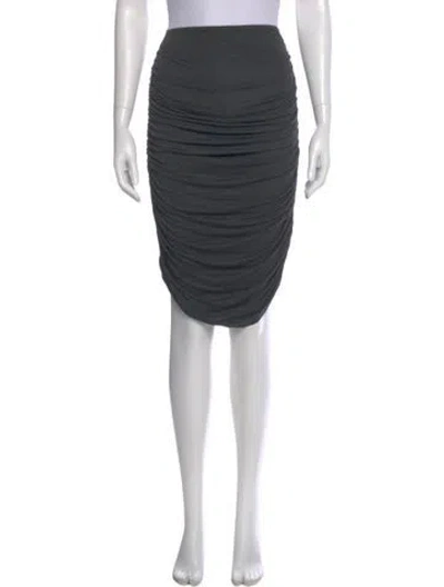 Pre-owned Norma Kamali Pleated Accents Knee-length Skirt In Gray