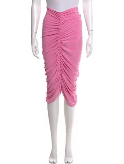 Pre-owned Norma Kamali Pleated Accents Knee-length Skirt In Pink