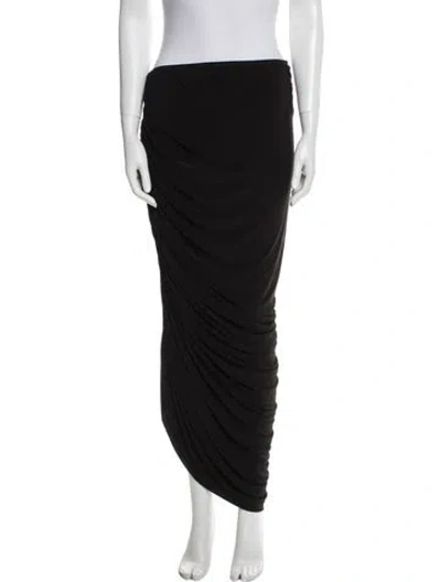 Pre-owned Norma Kamali Pleated Accents Long Skirt In Black