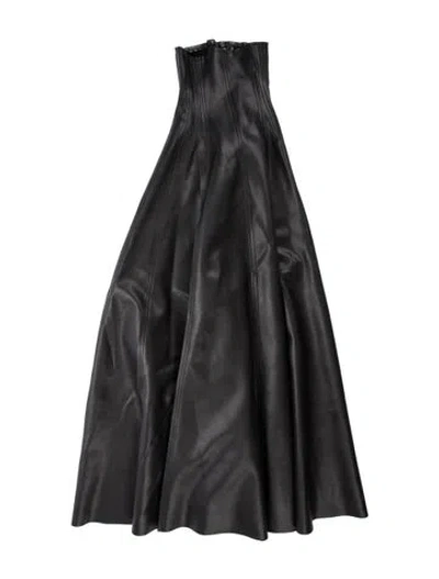 Pre-owned Norma Kamali Pleated Accents Long Skirt In Black