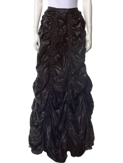 Pre-owned Norma Kamali Pleated Accents Long Skirt W/ Tags In Black