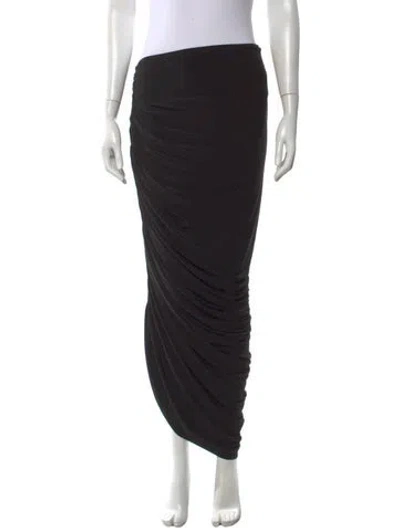 Pre-owned Norma Kamali Pleated Accents Long Skirt W/ Tags In Black