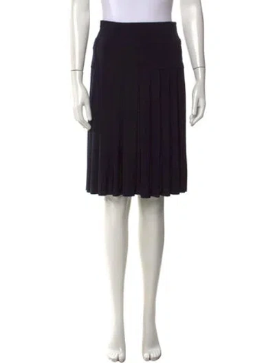Pre-owned Norma Kamali Pleated Accents Midi Length Skirt In Black