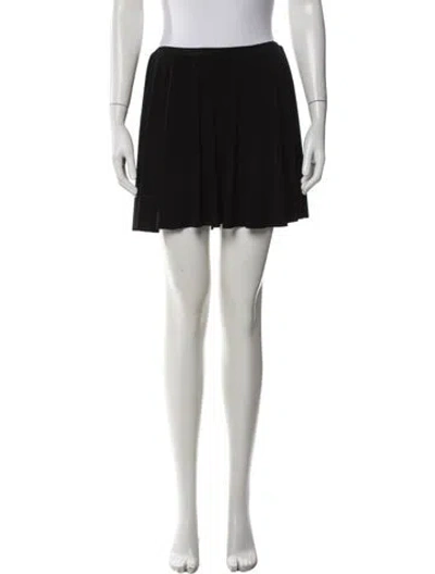 Pre-owned Norma Kamali Pleated Accents Mini Skirt In Black