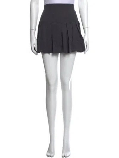 Pre-owned Norma Kamali Pleated Accents Mini Skirt In Gray