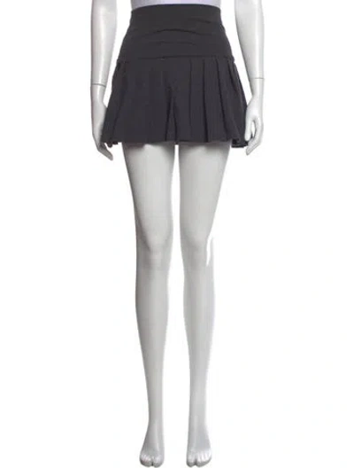 Pre-owned Norma Kamali Pleated Accents Mini Skirt In Grey