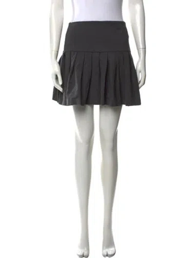Pre-owned Norma Kamali Pleated Accents Mini Skirt In Grey