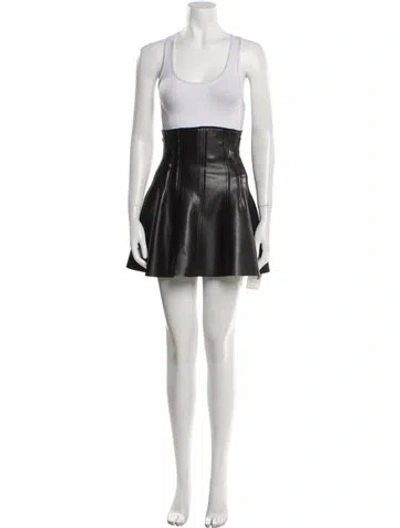 Pre-owned Norma Kamali Pleated Accents Mini Skirt W/ Tags In Black
