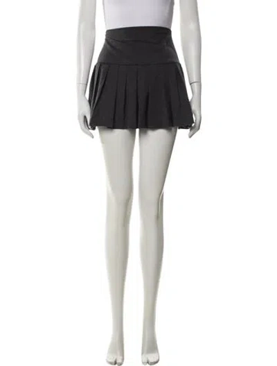 Pre-owned Norma Kamali Pleated Accents Mini Skirt W/ Tags In Gray