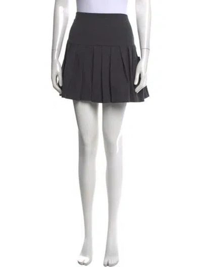 Pre-owned Norma Kamali Pleated Accents Mini Skirt W/ Tags In Grey