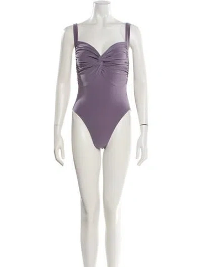 Pre-owned Norma Kamali Pleated Accents One-piece In Purple