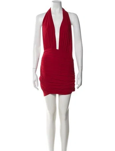 Pre-owned Norma Kamali Pleated Accents One-piece In Red