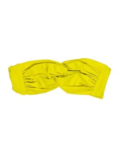 Pre-owned Norma Kamali Pleated Accents Top In Yellow