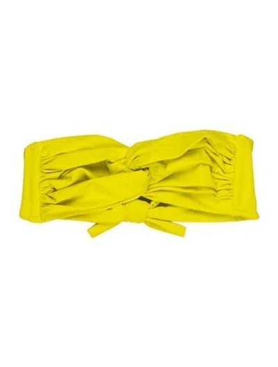 Pre-owned Norma Kamali Pleated Accents Top In Yellow