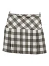 Norma Kamali Checked Pleated Miniskirt In Gray