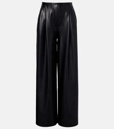 Norma Kamali Pleated High-rise Wide-leg Pants In Black