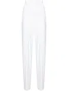 Norma Kamali Pleated High-waisted Trousers In White