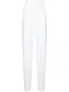 Norma Kamali Pleated High-waisted Trousers In White