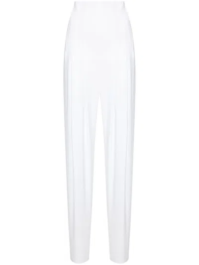 NORMA KAMALI PLEATED HIGH-WAISTED TROUSERS