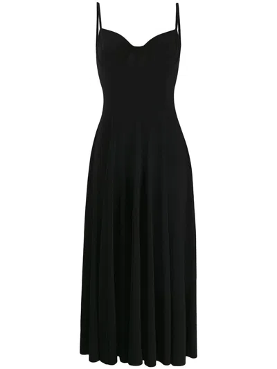 Norma Kamali Black Underwire Midcalf Dress